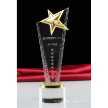 Troféus de cristal personalizados de cinco estrelas